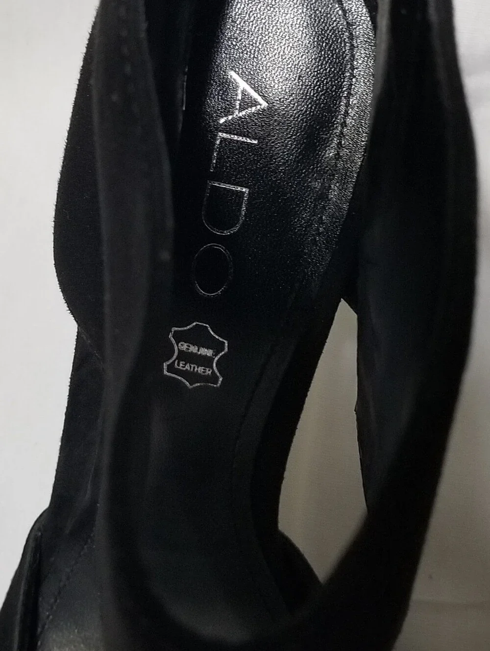 Aldo Black Women's 6.5 Suede Pointed-Toe Ankle Cuff Heels With Leather Insole
